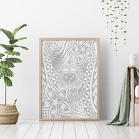 Samoa Lotu Tamait Canvas Wall Art Tropical Plant White Sunday With Polynesia Pattern LT9 - Polynesian Pride