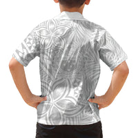 Samoa Lotu Tamait Family Matching Short Sleeve Bodycon Dress and Hawaiian Shirt Tropical Plant White Sunday With Polynesia Pattern LT9 - Polynesian Pride