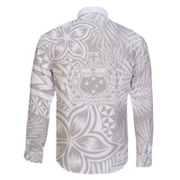 Samoa Lotu Tamait Family Matching Short Sleeve Bodycon Dress and Hawaiian Shirt Tropical Plant White Sunday With Polynesia Pattern LT9 - Polynesian Pride