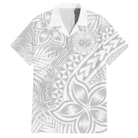 Samoa Lotu Tamait Family Matching Tank Maxi Dress and Hawaiian Shirt Tropical Plant White Sunday With Polynesia Pattern LT9 Dad's Shirt - Short Sleeve White - Polynesian Pride