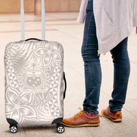Samoa Lotu Tamait Luggage Cover Tropical Plant White Sunday With Polynesia Pattern LT9 White - Polynesian Pride