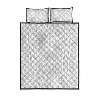 Samoa Lotu Tamait Quilt Bed Set Tropical Plant White Sunday With Polynesia Pattern LT9 White - Polynesian Pride