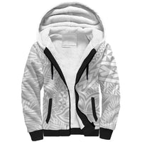 Samoa Lotu Tamait Sherpa Hoodie Tropical Plant White Sunday With Polynesia Pattern LT9 Unisex White - Polynesian Pride