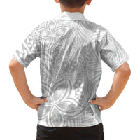 Personalised Samoa Lotu Tamait Family Matching Long Sleeve Bodycon Dress and Hawaiian Shirt Tropical Plant White Sunday With Polynesia Pattern LT9 - Polynesian Pride