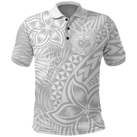 Personalised Samoa Lotu Tamait Polo Shirt Tropical Plant White Sunday With Polynesia Pattern LT9 White - Polynesian Pride