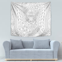 Personalised Tonga White Sunday Tapestry Tropical Plant With Polynesian Pattern LT9 - Polynesian Pride