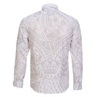 Tonga White Sunday Family Matching Tank Maxi Dress and Hawaiian Shirt Polynesian Plumeria Tribal Simple LT9 - Polynesian Pride