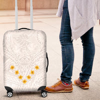 Tonga White Sunday Luggage Cover Polynesian Plumeria Tribal Simple LT9 White - Polynesian Pride