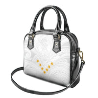 Tonga White Sunday Shoulder Handbag Polynesian Plumeria Tribal Simple LT9 - Polynesian Pride