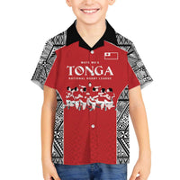 Custom Tonga Rugby Mate Ma'a Family Matching Off The Shoulder Long Sleeve Dress and Hawaiian Shirt Tonga XIII Make History Pacific Champions LT9 Son's Shirt Red - Polynesian Pride