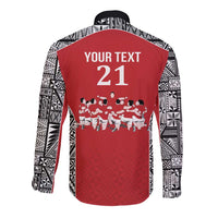 Custom Tonga Rugby Mate Ma'a Long Sleeve Button Shirt Tonga XIII Make History Pacific Champions