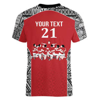 Custom Tonga Rugby Mate Ma'a Women V-Neck T-Shirt Tonga XIII Make History Pacific Champions LT9 - Polynesian Pride