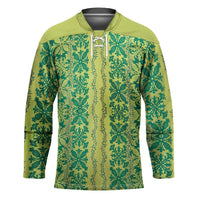 Hawaii Lei with Tribal Quilt Motif Hockey Jersey - Polynesian Pride
