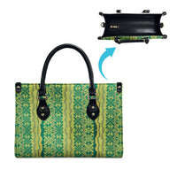 Hawaii Lei with Tribal Quilt Motif Leather Bag - Polynesian Pride