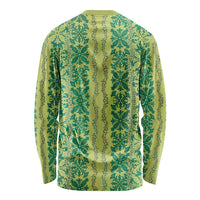 Hawaii Lei with Tribal Quilt Motif Long Sleeve Shirt