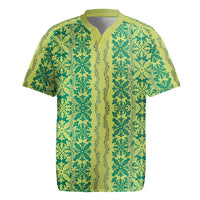 Hawaii Lei with Tribal Quilt Motif Rugby Jersey