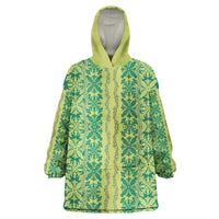 Hawaii Lei with Tribal Quilt Motif Wearable Blanket Hoodie