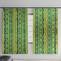 Hawaii Lei with Tribal Quilt Motif Window Curtain
