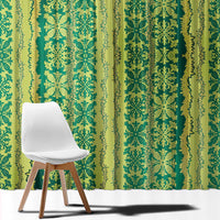 Hawaii Lei with Tribal Quilt Motif Window Curtain