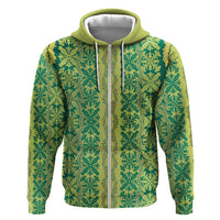Hawaii Lei with Tribal Quilt Motif Zip Hoodie