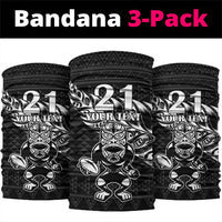 New Zealand Rugby Warrior Custom Neck Gaiter Black Fern Taniko Motif - Polynesian Pride