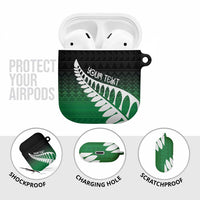 Green Silver Fern Spirit Taniko Tukutuku Personalised AirPods Case LT9 - Polynesian Pride