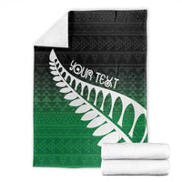 Green Silver Fern Spirit Taniko Tukutuku Personalised Blanket