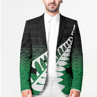 Green Silver Fern Spirit Taniko Tukutuku Personalised Blazer - Polynesian Pride