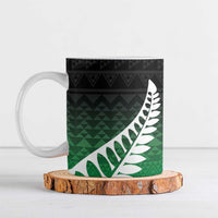 Green Silver Fern Spirit Taniko Tukutuku Personalised Ceramic Mug - Polynesian Pride