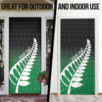 Green Silver Fern Spirit Taniko Tukutuku Personalised Door Cover - Polynesian Pride