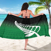 Green Silver Fern Spirit Taniko Tukutuku Personalised Sarong