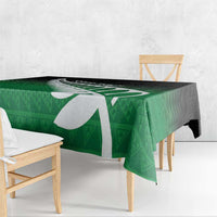 Green Silver Fern Spirit Taniko Tukutuku Personalised Tablecloth