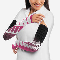 Pink Silver Fern Spirit Taniko Tukutuku Personalised Arm Sleeves - Polynesian Pride