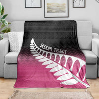 Pink Silver Fern Spirit Taniko Tukutuku Personalised Blanket
