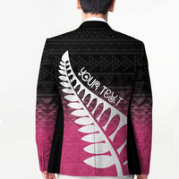 Pink Silver Fern Spirit Taniko Tukutuku Personalised Blazer - Polynesian Pride