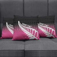 Pink Silver Fern Spirit Taniko Tukutuku Personalised Pillow Cover - Polynesian Pride