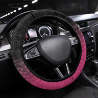 Pink Silver Fern Spirit Taniko Tukutuku Steering Wheel Cover