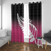 Pink Silver Fern Spirit Taniko Tukutuku Personalised Window Curtain