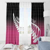 Pink Silver Fern Spirit Taniko Tukutuku Personalised Window Curtain