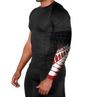 Red Silver Fern Spirit Taniko Tukutuku Personalised Arm Sleeves LT9 - Polynesian Pride
