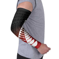 Red Silver Fern Spirit Taniko Tukutuku Personalised Arm Sleeves LT9 - Polynesian Pride