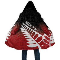 Red Silver Fern Spirit Taniko Tukutuku Personalised Cloak - Polynesian Pride