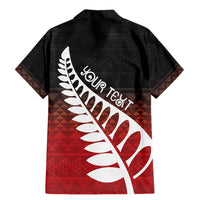 Red Silver Fern Spirit Taniko Tukutuku Personalised Family Matching Mermaid Dress and Hawaiian Shirt LT9 - Polynesian Pride