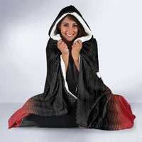 Red Silver Fern Spirit Taniko Tukutuku Personalised Hooded Blanket
