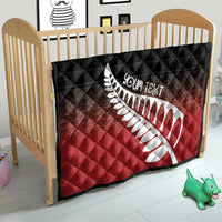 Red Silver Fern Spirit Taniko Tukutuku Personalised Quilt
