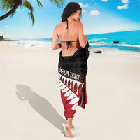Red Silver Fern Spirit Taniko Tukutuku Personalised Sarong