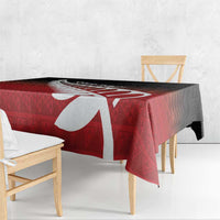 Red Silver Fern Spirit Taniko Tukutuku Personalised Tablecloth