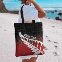 Red Silver Fern Spirit Taniko Tukutuku Personalised Tote Bag - Polynesian Pride