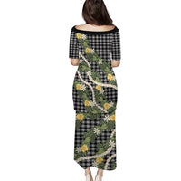 Aloha Puakenikeni Anthurium Pikake Lei Puletasi Black Hawaiian Palaka Pattern LT9 - Polynesian Pride