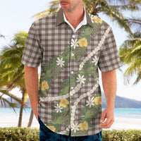 Aloha Puakenikeni Anthurium Pikake Lei Hawaiian Shirt Chocolate Hawaiian Palaka Pattern LT9 - Polynesian Pride